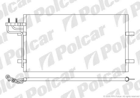 Радіатор кондиціонера (Конденсатор) без осушувача Polcar 3235K8C1