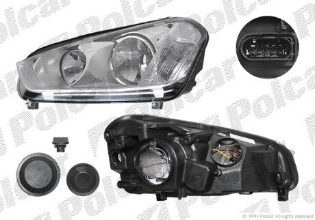 Фара основная правая H1, H7, PY21W, W5W Polcar 323610-E