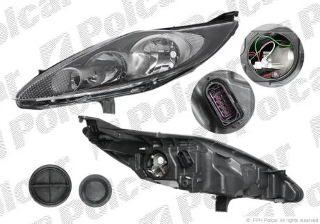 Фара основная правая H1, H7, PY21W, W5W Polcar 3238100E