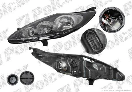 Фара основная правая H1, H7, PY21W, W5W Polcar 323810-E