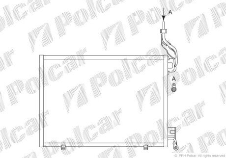 Радіатор кондиціонера (Конденсатор) без осушувача Polcar 3238K82X