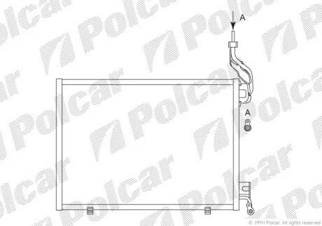 Радіатор кондиціонера (Конденсатор) без осушувача Polcar 3238K82X