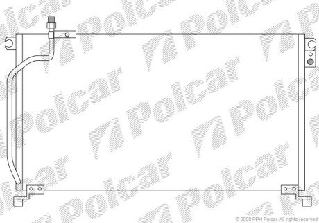 Радіатор кондиціонера (Конденсатор) без осушувача Polcar 3250K8C1