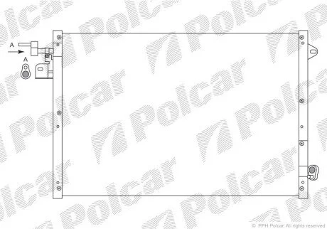 Радиатор кондиционера (Конденсатор) без осушителя Polcar 3253K8C1
