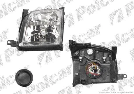 Фара основная правая H4, PY21W, W5W Polcar 325710-E