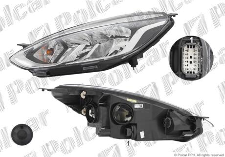 Фара основная левая H15, H7, PY21W, W5W Polcar 32B209-X