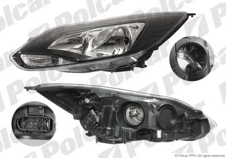 Фара основна ліва H1, H7, PY21W, W5W Polcar 32C1091E
