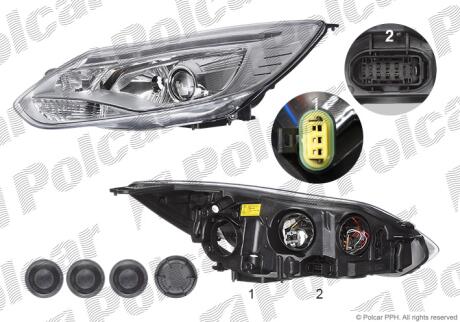 Фара основная левая D3S, H1, H7, LED, PY21W Polcar 32C1093E
