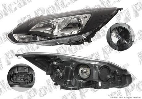 Фара основна права H1, H7, PY21W, W5W Polcar 32C1101T