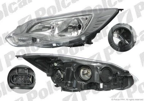 Фара основна права H11, HB3, PY21W, W5W Polcar 32C110-T