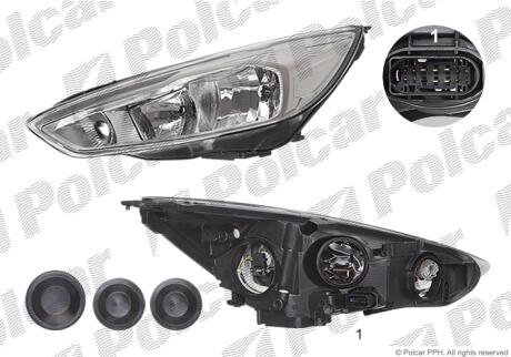 Фара основная левая H1, H7, LED, PY21W Polcar 32C2092E
