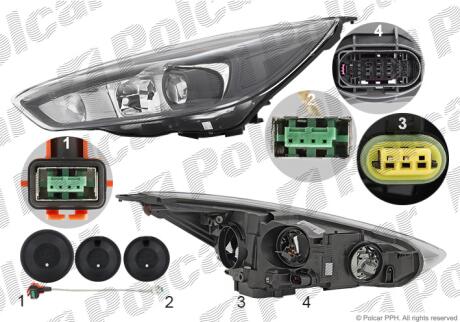 Фара основная левая D3S, H1, LED Polcar 32C2097X