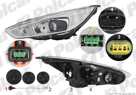 Фара основная правая D3S, H1, LED Polcar 32C2106X