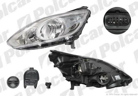 Фара основная левая H1, H7 Polcar 32M109-V