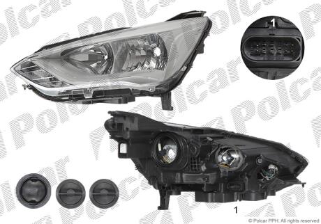Фара основная левая H1, H7, P21W, W5W Polcar 32M209-E