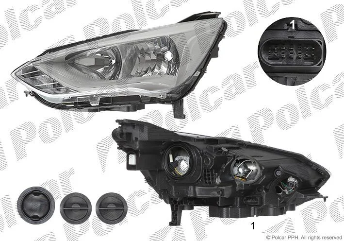 Фара основная правая H1, H7, P21W, W5W Polcar 32M210-E (фото 1)