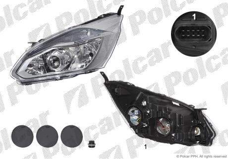 Фара основная правая H1, H15, H7 Polcar 32N1102E