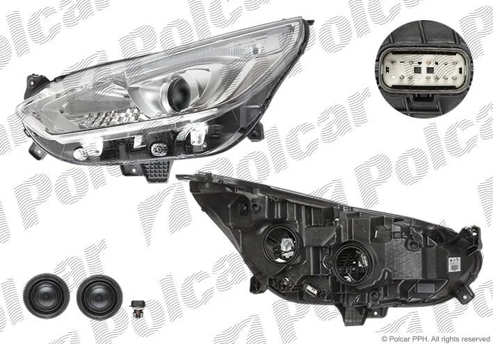 Фара основная левая H15, H7, PWY24W, W5W Polcar 32V109-V (фото 1)