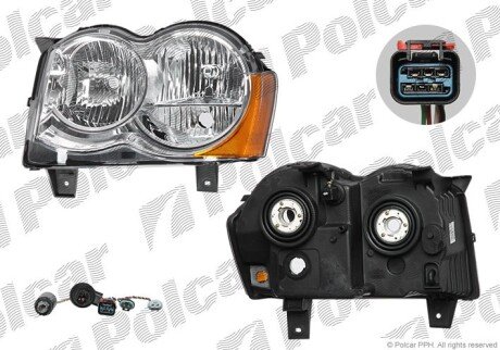 Фара основная левая HB3, HB4 Polcar 343009-2