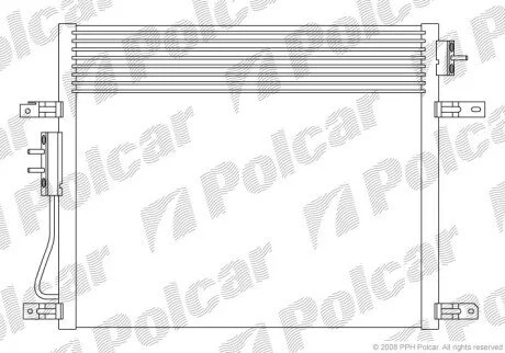 Радіатор кондиціонера (Конденсатор) без осушувача Polcar 3430K8C1