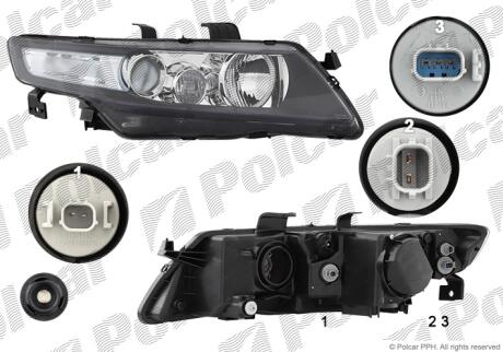 Фара основная правая H1, W5W, WY21W Polcar 3834100E