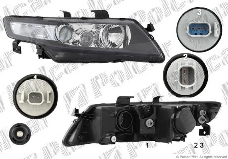 Фара основна права H1, W5W, WY21W Polcar 3834100E