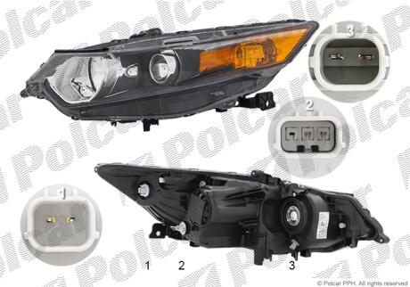 Фара основная левая H1, HB3, W21W, W5W Polcar 3836090E