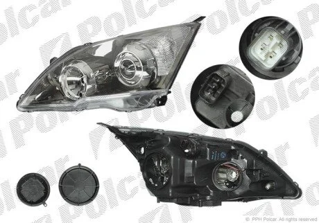 Фара основна ліва H1, HB3, W5W, WY21W Polcar 3878091E