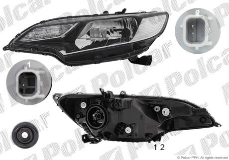 Фара основная правая H4, W5W, WY21W Polcar 38L2101E