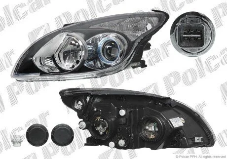 Фара основная правая H1, H7, PY21W, W5W Polcar 4015103E