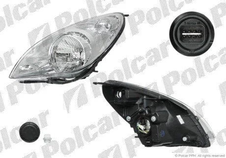 Фара основная правая H4, PY21W, W5W Polcar 4017100E