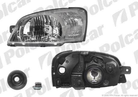 Фара основная левая H4, PY21W, W5W Polcar 404209-E