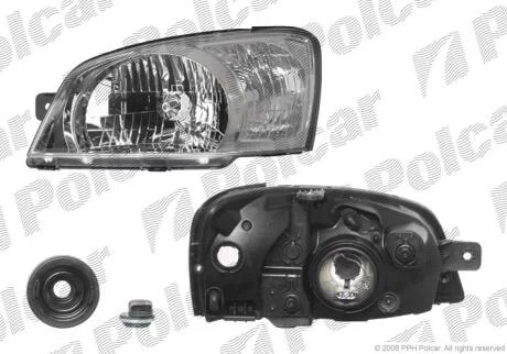 Фара основная левая H4, PY21W, W5W Polcar 404209-E