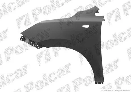 Крило спереду праворуч з отвором для поворотника Polcar 404802-1