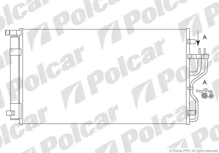 Радіатор кондиціонера (Конденсатор) з осушувачем Polcar 4048K81X (фото 1)