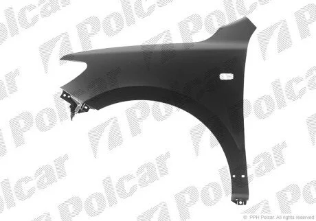 Крило спереду зліва з отвором для поворотника Polcar 405101-2