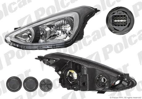 Фара основная правая H4, H7, PY21W, W5W Polcar 40A2104E