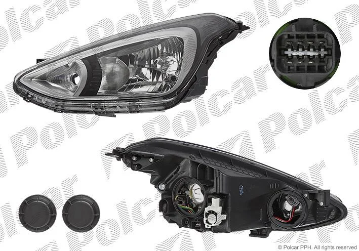 Фара основная правая H4, PY21W, W5W Polcar 40A210-E (фото 1)