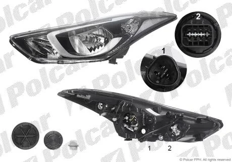 Фара основная Polcar 40C1105E