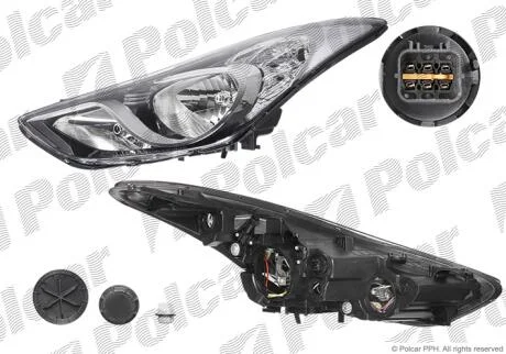 Фара основная правая H1, H7 Polcar 40C110-E