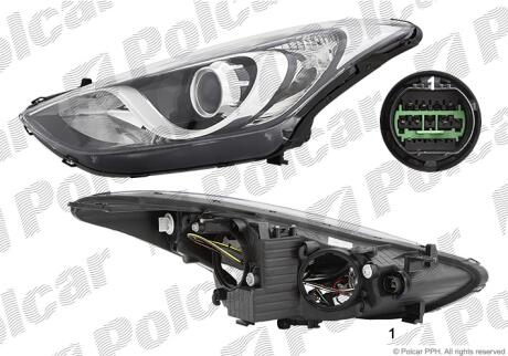 Фара основная левая H7, PY21W, W5W Polcar 40C2095E