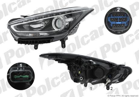 Фара основная правая H7, HB3 Polcar 40D210-X