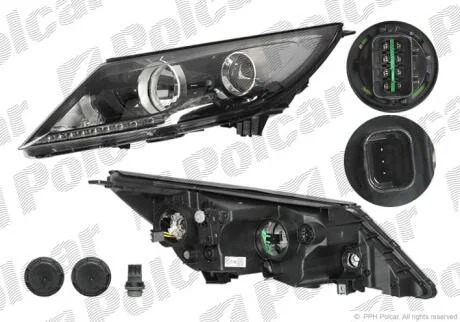 Фара основна ліва H7, LED Polcar 410409-E