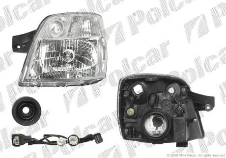 Фара основная правая H4, PY21W, W5W Polcar 410610-E