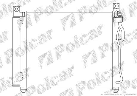 Радиатор кондиционера (Конденсатор) с осушителем Polcar 4106K8C1