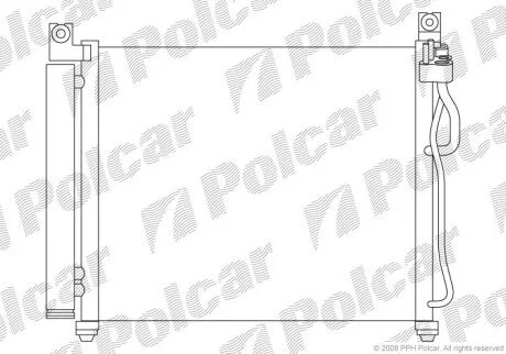 Радіатор кондиціонера (Конденсатор) з осушувачем Polcar 4106K8C1
