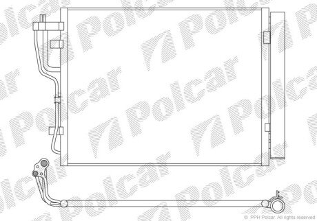 Радиатор кондиционера (Конденсатор) с осушителем Polcar 4114K8C2