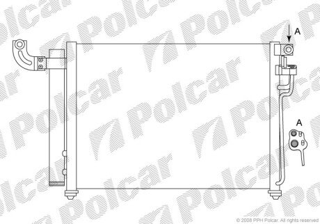 Радиатор кондиционера (Конденсатор) с осушителем Polcar 4117K8C2