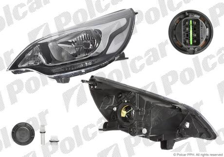 Фара основная левая H4, PY21W, W5W Polcar 41B1091E
