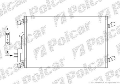 Радиатор кондиционера (Конденсатор) без осушителя Polcar 4211K81X